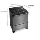 Fogão 5 Bocas Tripla Chama Mesa De Vidro Timer Digital Bivolt