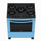 Fogao 5 Bocas Venax Delplus Vitreo Bl Azul Gas Glp