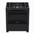 Fogao 5 Bocas Venax Delplus Vitreo Bl Preto Fosco Gas Glp