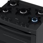 Fogao 5 Bocas Venax Delplus Vitreo Bl Preto Fosco Gas Glp