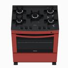 Fogao 5 Bocas Venax Delplus Vitreo Bl Vermelho Gas Glp