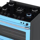 Fogao 5 Bocas Venax Gaudi Vetro Vitreo Azul Gas Glp