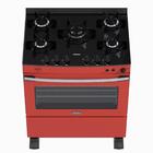 Fogao 5 Bocas Venax Gaudi Vetro Vitreo Vermelho Gas Glp