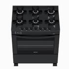 Fogao 6 Bocas Venax Delplus Vitreo Bl Preto Fosco Gas Glp