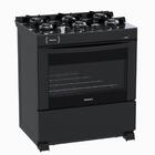 Fogao 6 Bocas Venax Delplus Vitreo Bl Preto Fosco Gas Glp