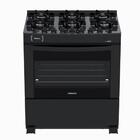 Fogao 6 Bocas Venax Delplus Vitreo Bl Preto Fosco Gas Glp