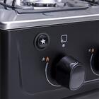 Fogão  5 Bocas Atlas Mônaco Plus Preto Com Mesa Inox  Bivolt