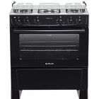 Fogão  5 Bocas Atlas Mônaco Plus Preto Com Mesa Inox  Bivolt