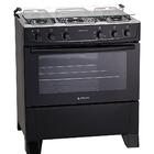 Fogão  5 Bocas Atlas Mônaco Plus Preto Com Mesa Inox  Bivolt