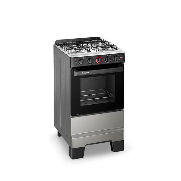 Fogão A Gás Mesa Inox Forno 50l Limpa Fácil E Acendimento Aut