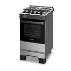 Fogão A Gás Mesa Inox Tampa De Vidro Forno 50l Esmaltec Ideal