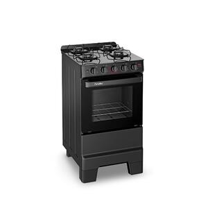 Fogão 4 Bocas Esmaltec Ideal Super Glass Preto Mesa em Vidro - Bivolt - 4128