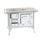 Fogão A Lenha 01 Branco Florido Direito Sem Tampa 1dfbr - Met