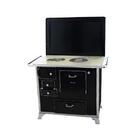 Fogão A Lenha 2 Preto Gabinete C/tampa 2gdtpr Met. Venâncio