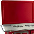 Fogão A Lenha Barroco Venâncio 03 Gabinete Com Tampa Vermelho