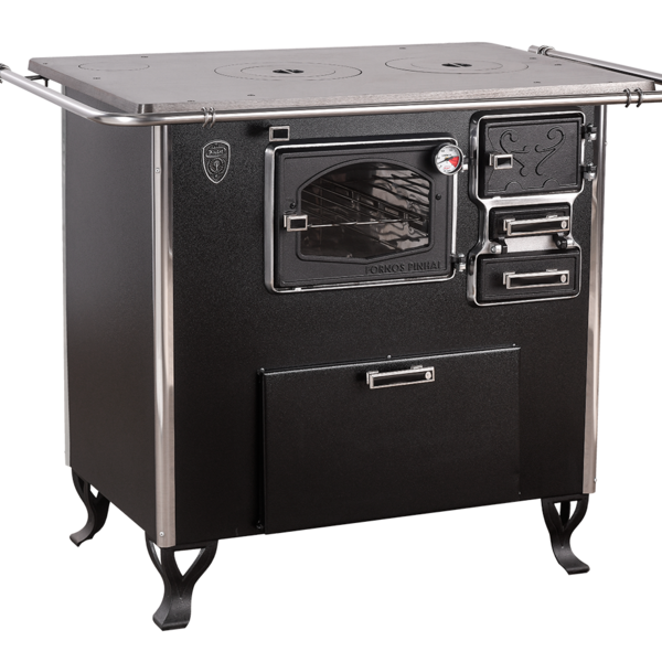 Fogão A Lenha C Forninho  C Caixa Esq Preto Fornos Pinhal N2