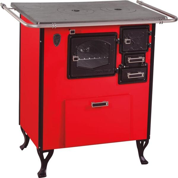 Fogão A Lenha C Forninho C Cx Esq. Vermelho Fornos Pinhal N1