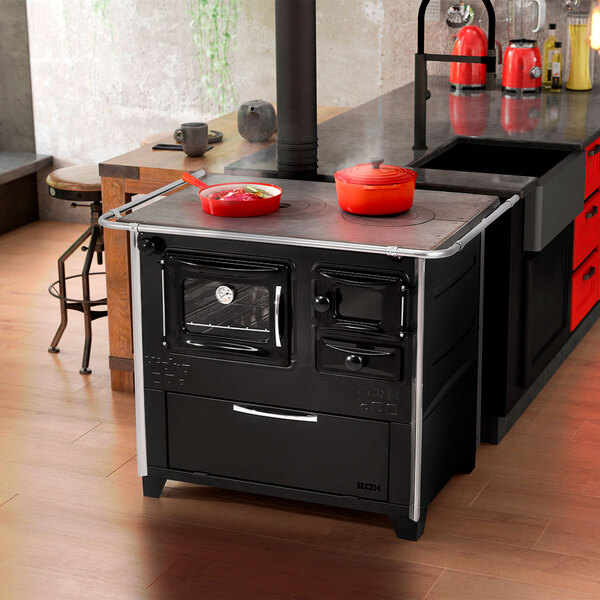 Fogão A Lenha Com Forno E 99 X 66 Cm Caixa De Lenha Prime Box Aço Inox ...