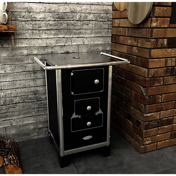 Fogão A Lenha Compacto 70x54x48cm N0 Preto