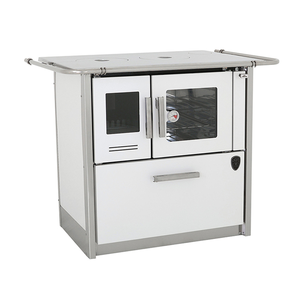 Fogão A Lenha Eclipse Direito Branco Chapa  Aluminio N2