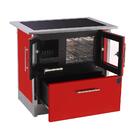 Fogão A Lenha Eclipse Direito Vermelho Chapa Vitroceramica N2