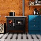 Fogão a Lenha F820F Aço Carbono com Grade e Bandeja 80x101x68cm Metávila