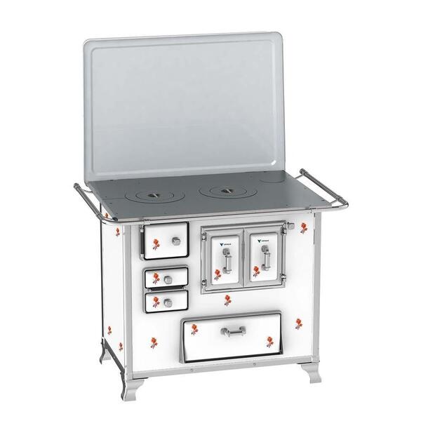 Fogão A Lenha Gab Branco Flor C/ Tampa Venax