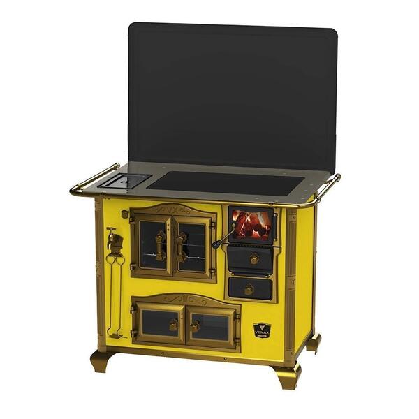Fogão A Lenha Gab Premium Amarelo C/ Tampa Venax