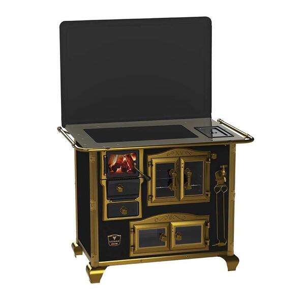 Fogão A Lenha Gab Premium Preto C/ Tampa Venax