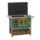 Fogão A Lenha Ludwig Premium Azul Turquesa C/ Tampa Venax