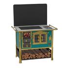 Fogão A Lenha Ludwig Premium Azul Turquesa C/ Tampa Venax