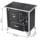 Fogão A Lenha N1 Gabinete Vitroceramico L/e Preto