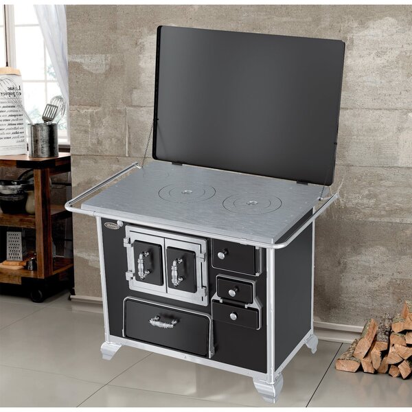 Fogão A Lenha N2 Gabinete Porta Dupla L/e Preto