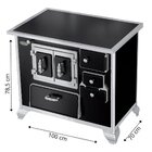 Fogão A Lenha N2 Gabinete Porta Dupla Vitroceramico L/e Preto