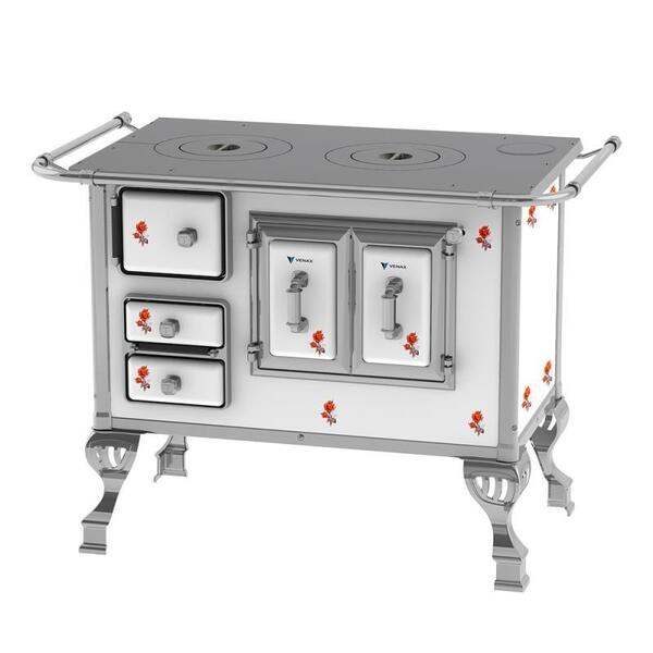 Fogao A Lenha N 1 Sec Branco Flor Sem Tampa Sd