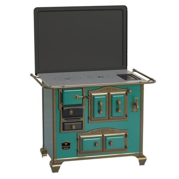 Fogão A Lenha N 2 Gab Imperador Azul Turquesa Tampa Direita