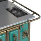 Fogão A Lenha N 2 Gab Imperador Azul Turquesa Tampa Direita