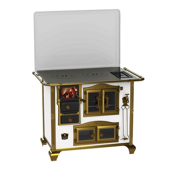 Fogao A Lenha N 2 Gab Imperador Vitreo Branco Com Tampa