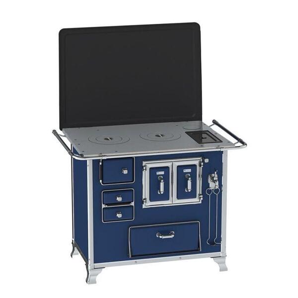 Fogão A Lenha N 2 Gab Sec Azul Com Tampa Cald Saida Esquerda