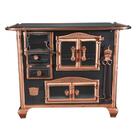 Fogão A Lenha N 2 Princess Preto Rose Gold Tampa Esquerda