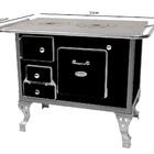 Fogão A Lenha Número 1 Saída Direita Chapa De Ferro Preto