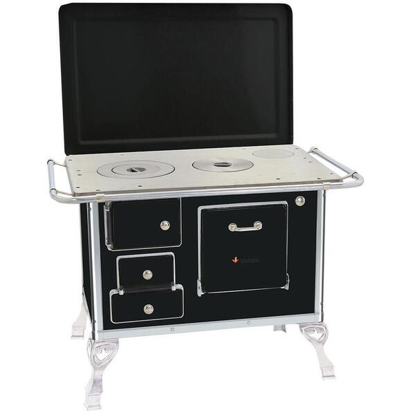 Fogão A Lenha Venâncio Tradicional Preto Nº01 Lado Direito Co