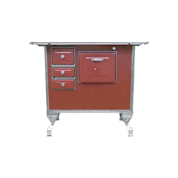 Fogão A Lenha Vermelho Gabinete Nº 2 Maestro Lado Direito