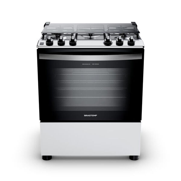 Fogão Brastemp 5 Bocas Cor Branca Com Botões Removíveis E Exc