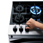 Fogão Brastemp 5 Bocas Cor Inox Com Mesa De Vidro E Turbo Cha