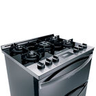 Fogão Brastemp 5 Bocas Duplo Forno Cor Inox Com Mesa De Vidro