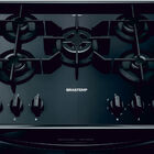 Fogão Brastemp 5 Bocas Preto Com Mesa De Vidro E Turbo Chama