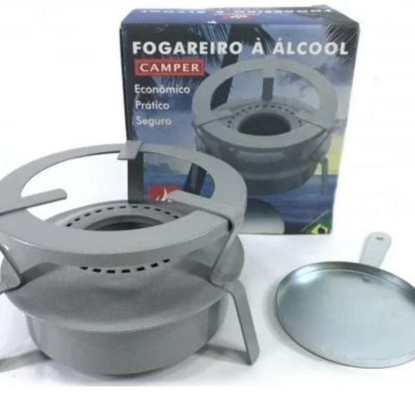 Fogão Camping Espiriteira A Álcool Fogareiro Portatil