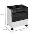 Fogão Caribe Glass 5 Bocas 5096 Esmaltec Branco Bivolt