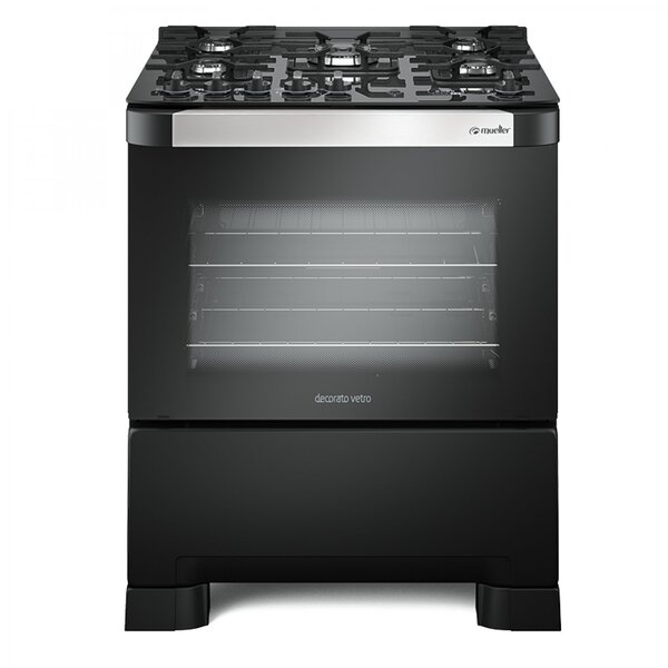 Fogão Com Timer 5 Bocas Decorato Vetro G3 Mueller Bivolt Pret